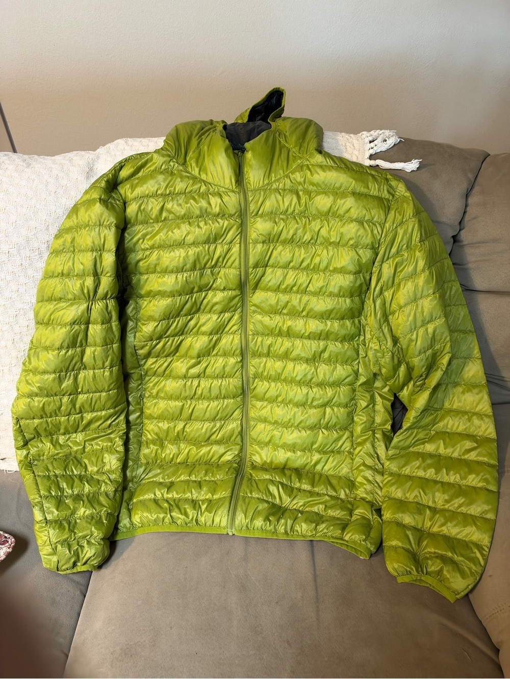 Uniqlo Lime Green Lightweight Packable Puffer Jacket